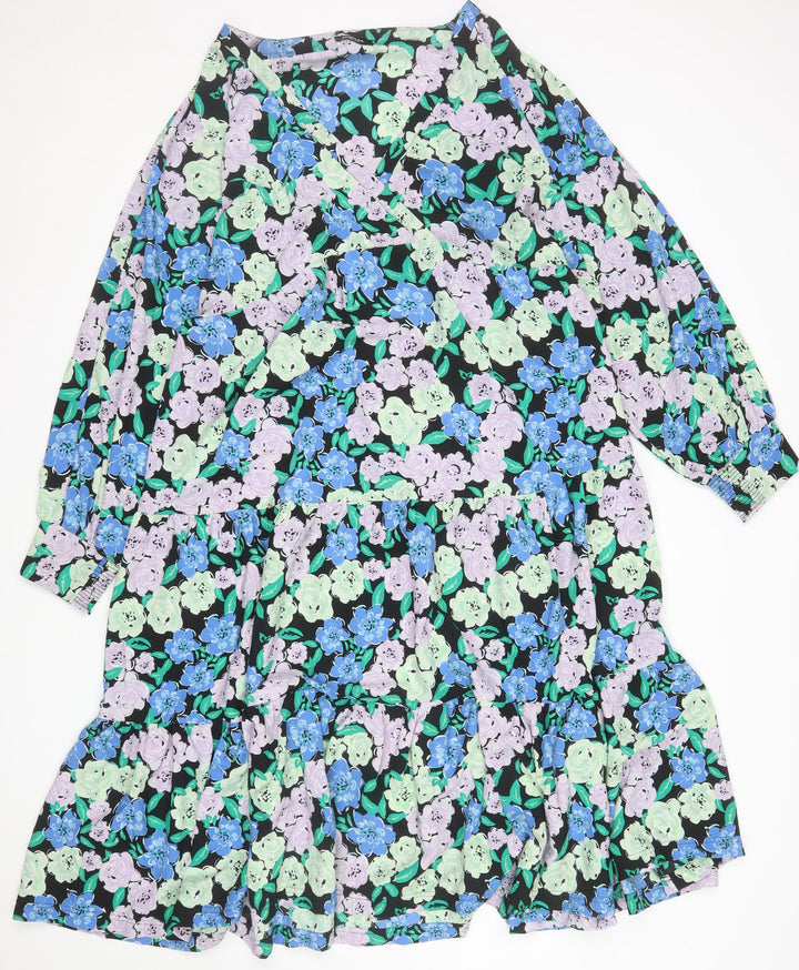 Simply Be Women’s Multicoloured Floral Wrap Midi Dress Size 20