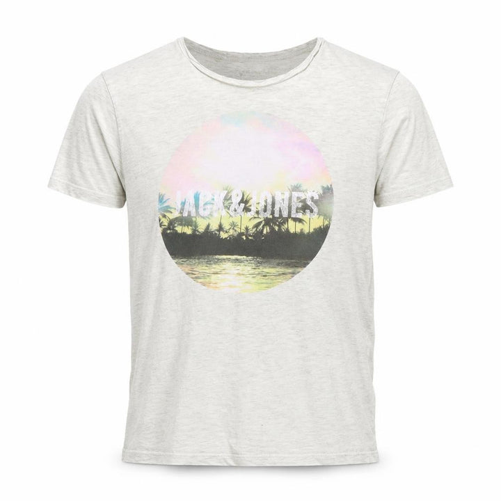 Jack & Jones Originals Men's Grey Large Graphic Print T-Shirt