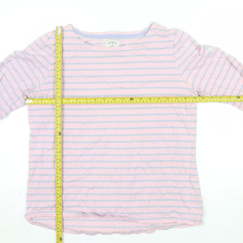 Joules Womens Pink Striped Long Sleeve Cotton Jersey T-Shirt UK14