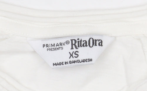 Primark Women’s White XS Graphic Peaches Cotton T-Shirt