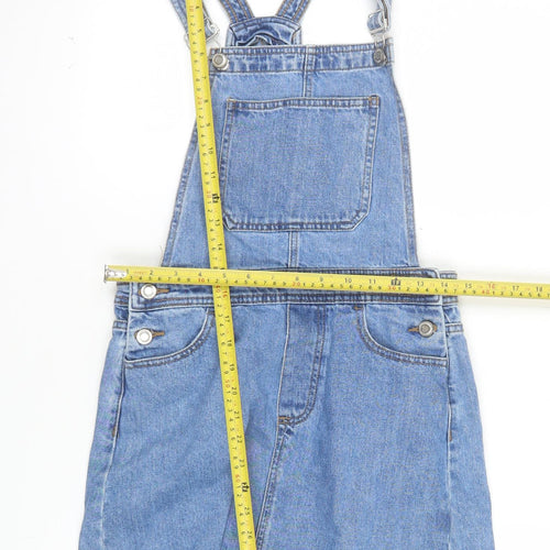 Denim Co. Women Blue Size 6 Pinafore Denim Short Dress