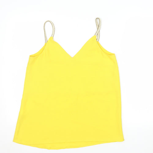 River Island Women’s Yellow V-Neck Camisole Tank Top Size 8