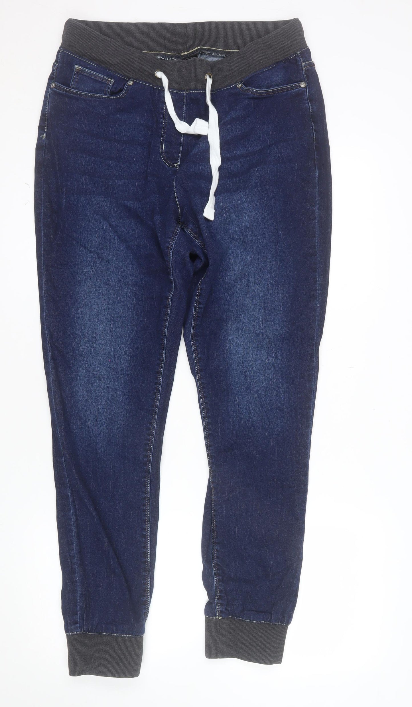 bpc bonprix Collection Women Blue Size 16 Jegging Jeans with Drawstring Waist