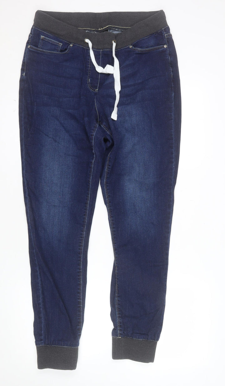 bpc bonprix Collection Women Blue Size 16 Jegging Jeans with Drawstring Waist