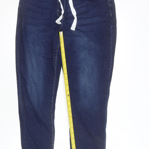bpc bonprix Collection Women Blue Size 16 Jegging Jeans with Drawstring Waist