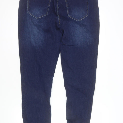 bpc bonprix Collection Women Blue Size 16 Jegging Jeans with Drawstring Waist