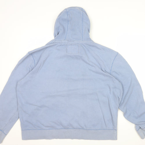 Peacocks Mens Blue 2XL Pullover Hoodie Graphic Print Cotton Blend