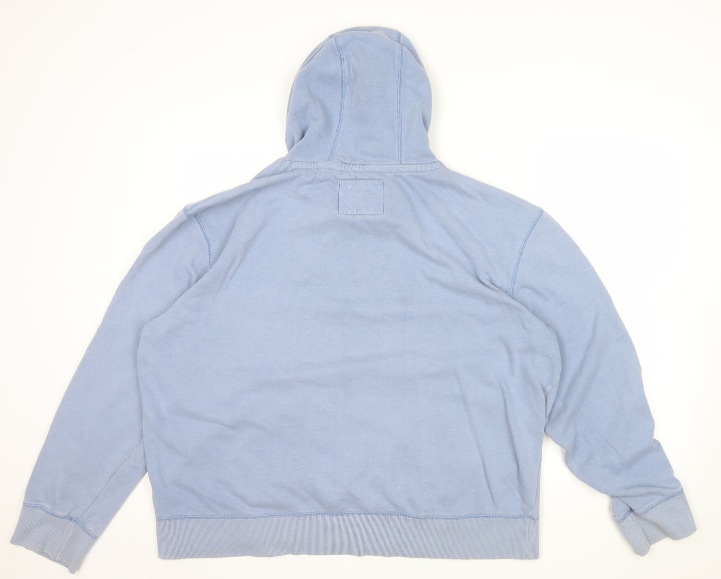 Peacocks Mens Blue 2XL Pullover Hoodie Graphic Print Cotton Blend