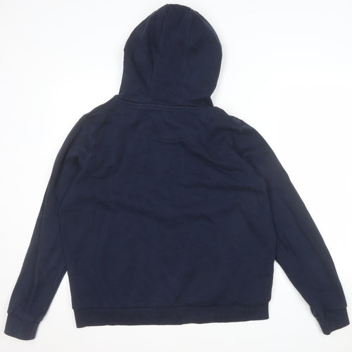 U.S. Polo Assn Women Navy Blue Full Zip Hoodie Size L Cotton Blend
