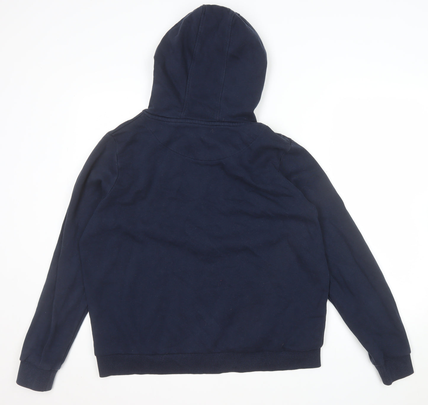 U.S. Polo Assn Women Navy Blue Full Zip Hoodie Size L Cotton Blend