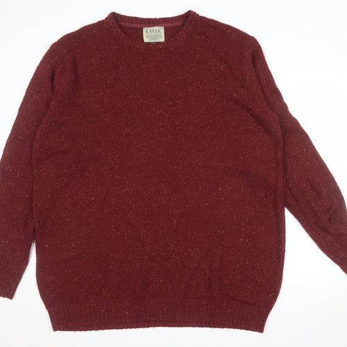 Kayak Mens Red 2XL Big & Tall Crew Neck Wool Jumper