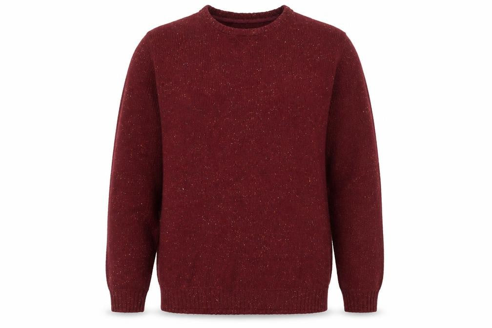 Front view of Kayak men’s red 2xl big & tall crew neck wool jumper