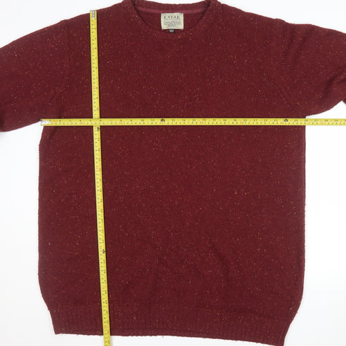 Kayak Mens Red 2XL Big & Tall Crew Neck Wool Jumper
