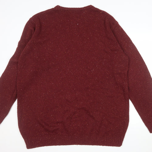 Kayak Mens Red 2XL Big & Tall Crew Neck Wool Jumper