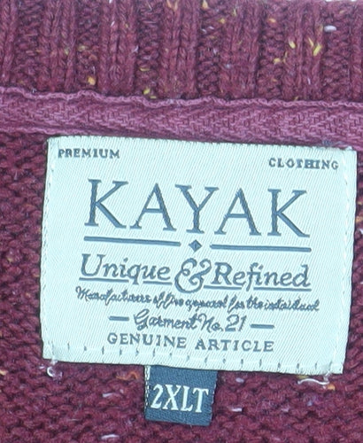 Kayak Mens Red 2XL Big & Tall Crew Neck Wool Jumper