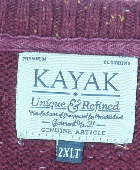 Kayak Mens Red 2XL Big & Tall Crew Neck Wool Jumper