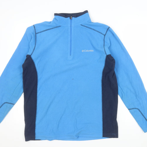 Columbia Men Blue Fleece 1/4 Zip Pullover Sweatshirt M