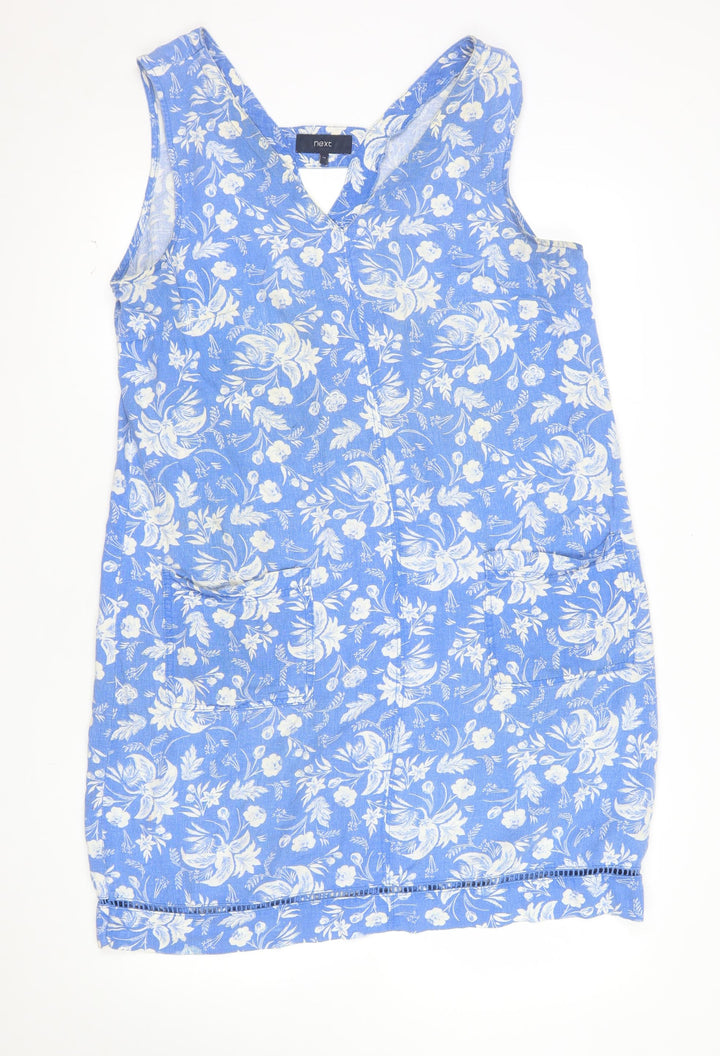 Next Women’s Blue Floral Knee Length Shift Dress Size 14