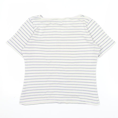 Richards Womens Multicoloured Striped V-Neck Short Sleeve T-Shirt M