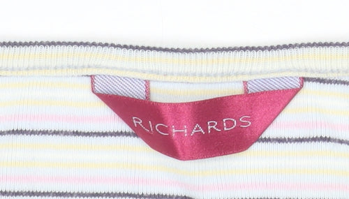 Richards Womens Multicoloured Striped V-Neck Short Sleeve T-Shirt M