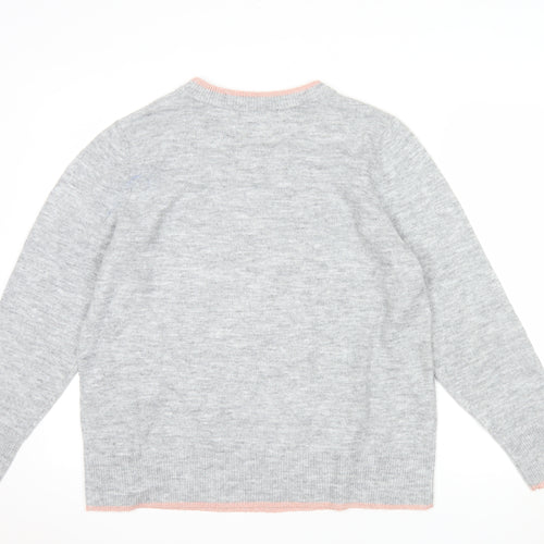 Bonmarché Women’s Grey Crew Neck Heart Star Jumper Size 16