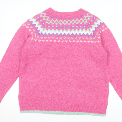 Bonmarché Women’s Pink Fair Isle Knit Jumper Size 14