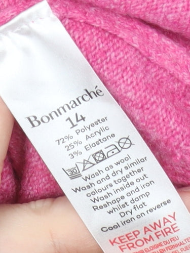 Bonmarché Women’s Pink Fair Isle Knit Jumper Size 14