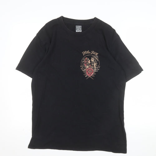 Hobo Jack Men's Black Graphic Tattoo Style T-Shirt Medium