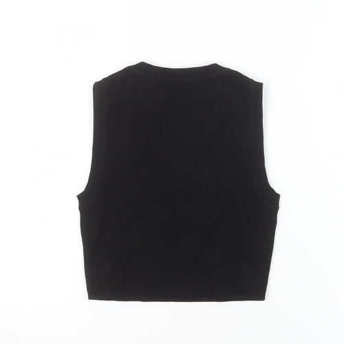 ZARA Women's Black Cropped Knit Tank Top Size S