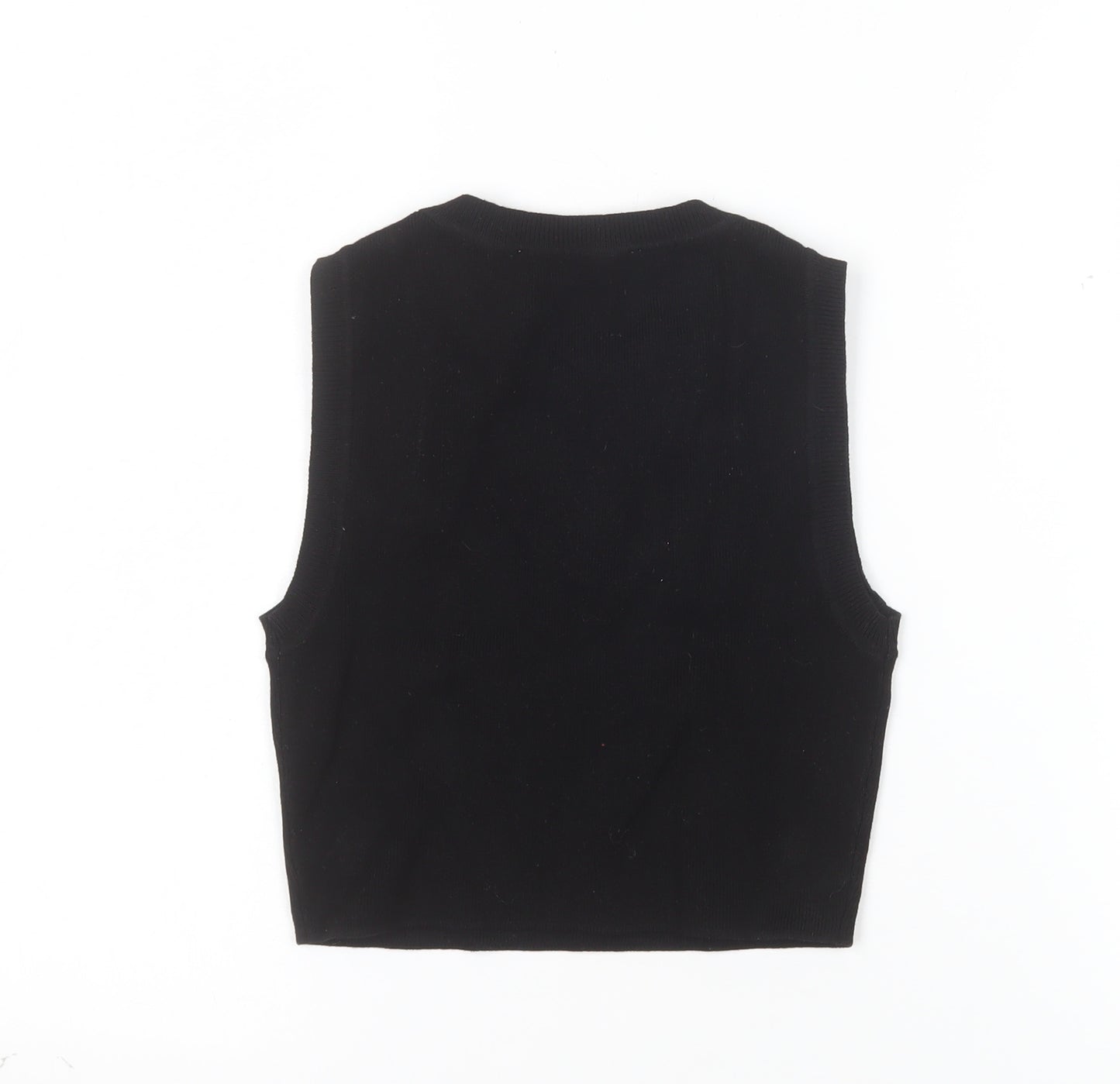 ZARA Women's Black Cropped Knit Tank Top Size S