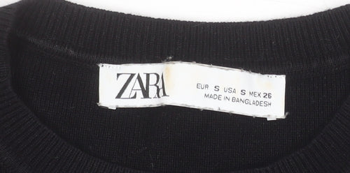 ZARA Women's Black Cropped Knit Tank Top Size S