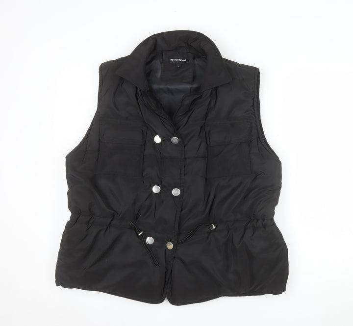 PrettyLittleThing Women's Black L Puffer Waistcoat Gilet