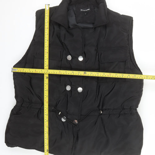 PrettyLittleThing Women's Black L Puffer Waistcoat Gilet