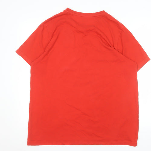 Puma Men's Red Large Graphic Print Cotton Crew Neck T-Shirt