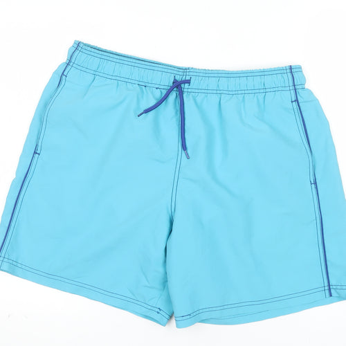 Marks and Spencer Men's Blue XL Swim Shorts Quick Dry Polyester