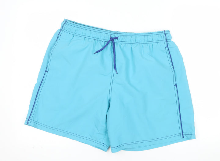 Marks and Spencer Men's Blue XL Swim Shorts Quick Dry Polyester