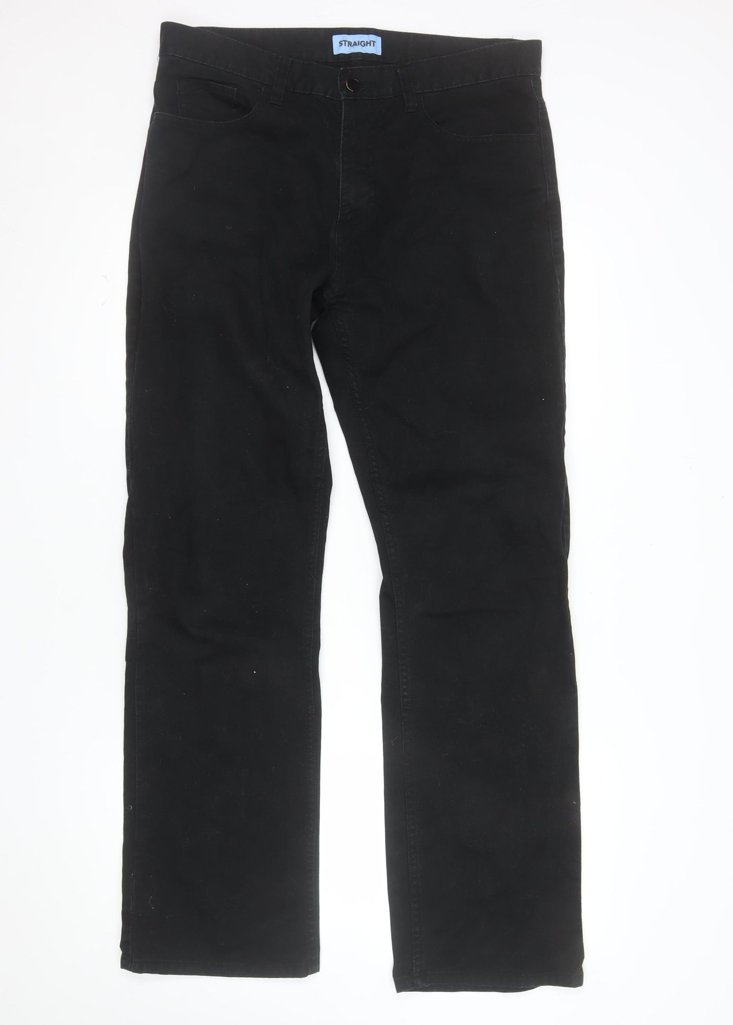 George Men's Black Straight Fit Jeans 34W 33L Denim Classic