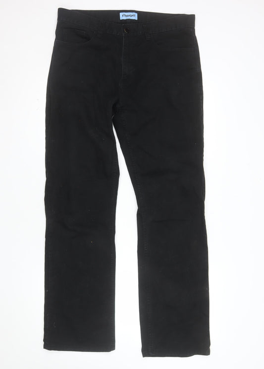 George Men's Black Straight Fit Jeans 34W 33L Denim Classic