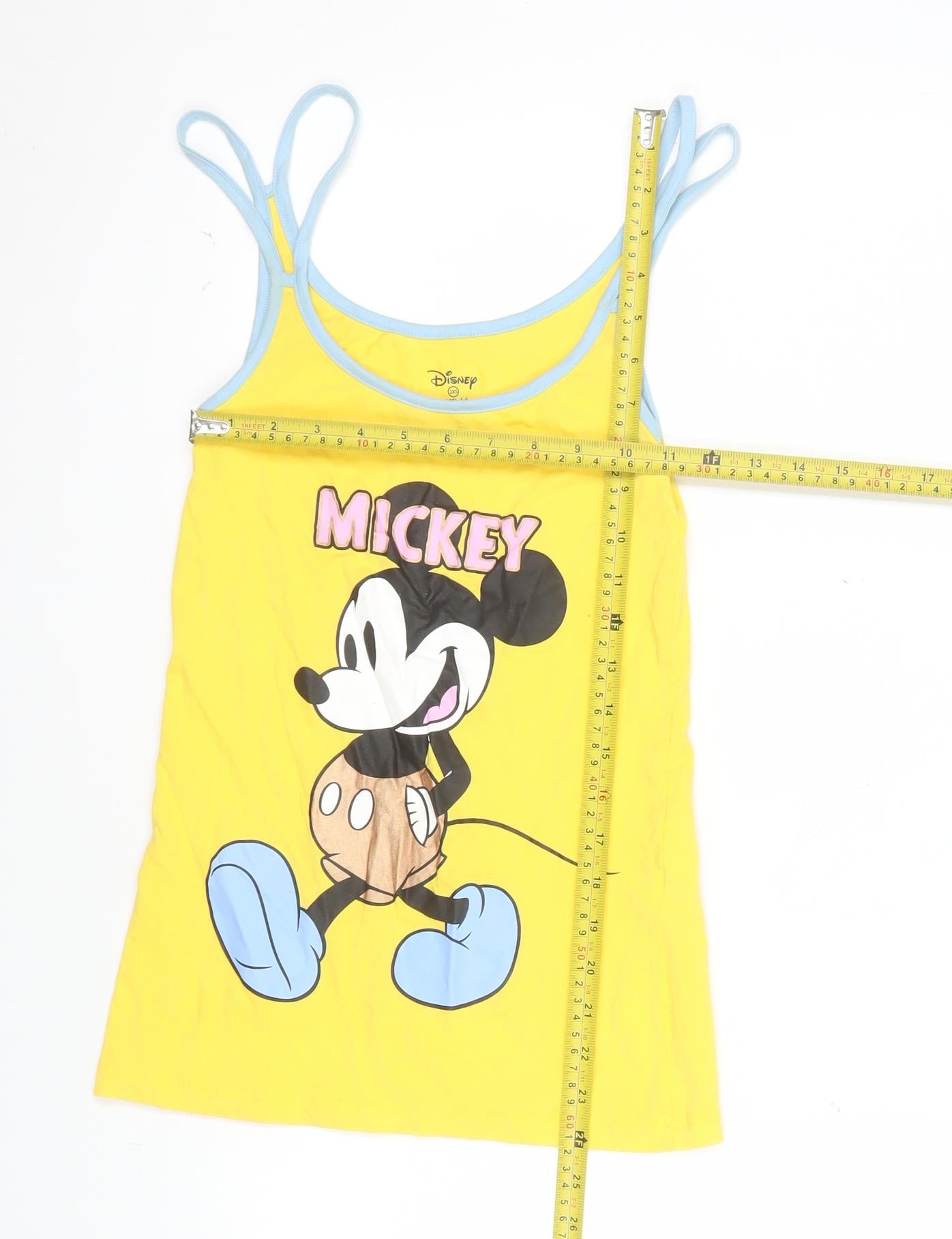 Disney Women’s Yellow Mickey Mouse Camisole Tank Top 2XS