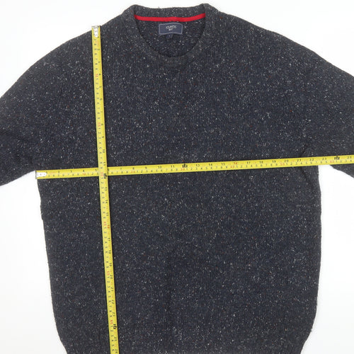 Atlantic Bay Men's Blue Knit Crew Neck Pullover Jumper Size L