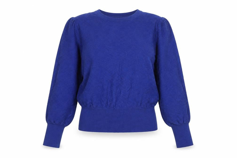 Front view of Marks & Spencer Women's Blue Crew Neck Knit Jumper, size L