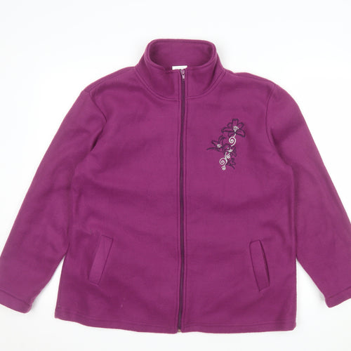 Anne de Lançay Women's Purple Fleece Full Zip Jacket M