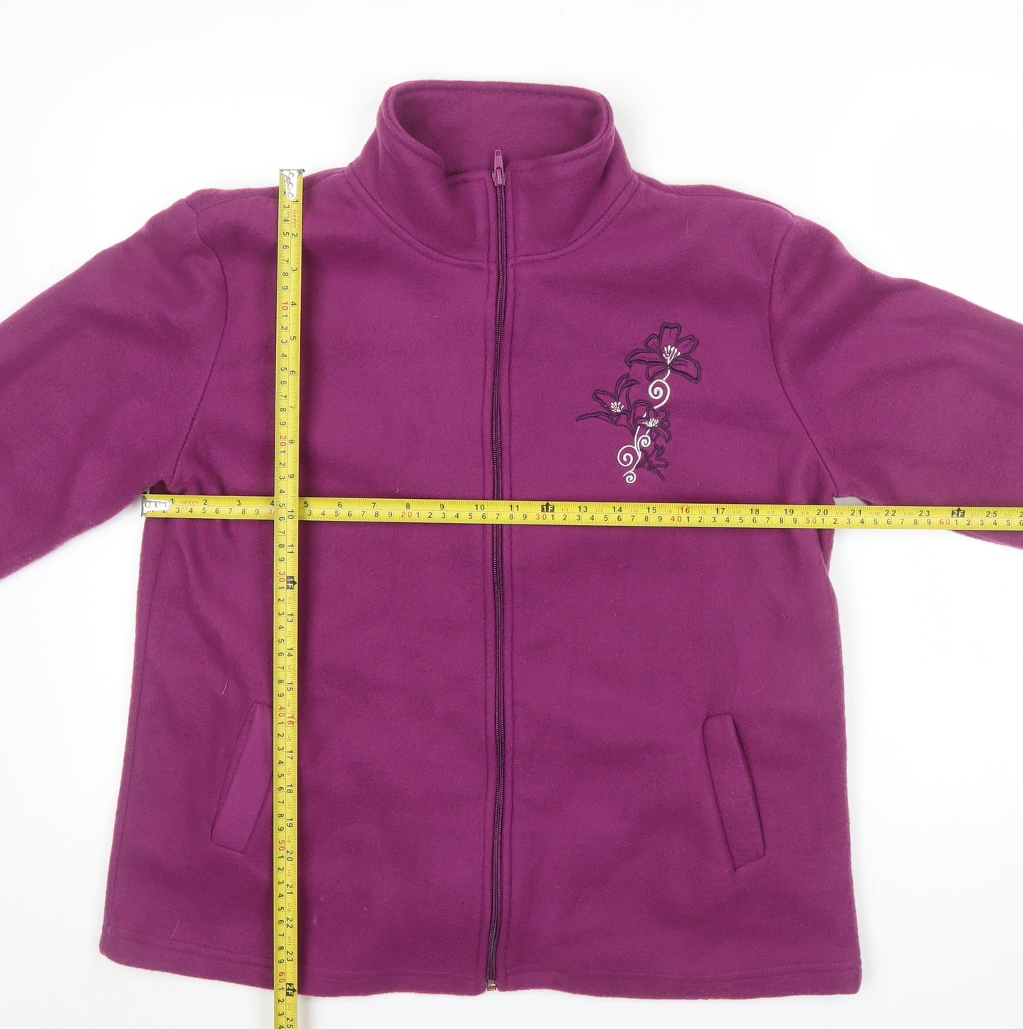 Anne de Lançay Women's Purple Fleece Full Zip Jacket M