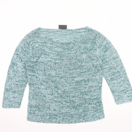 Alex & Co. Women’s Green Knit 3/4 Sleeve Scoop Neck Pullover Jumper Size 10