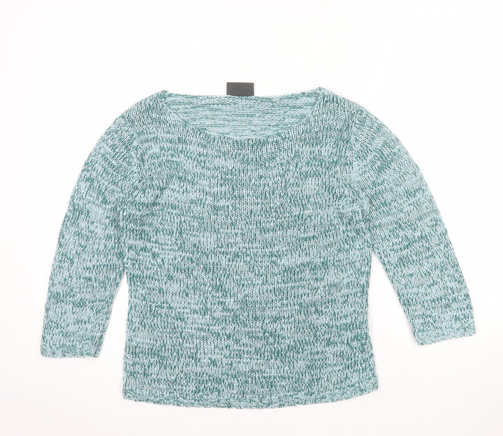 Alex & Co. Women’s Green Knit 3/4 Sleeve Scoop Neck Pullover Jumper Size 10