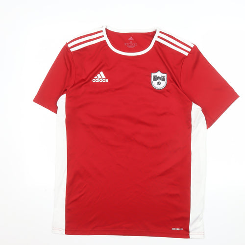 Adidas Men's Red Football Jersey AEROREADY T-Shirt Size M