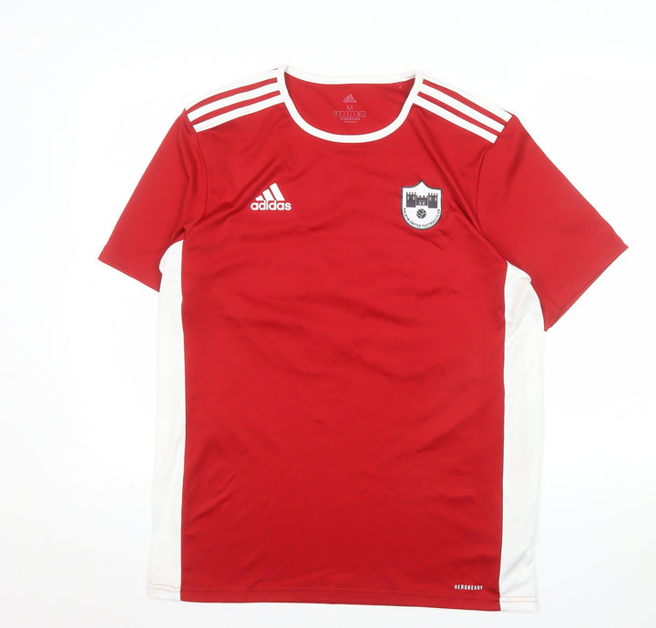 Adidas Men's Red Football Jersey AEROREADY T-Shirt Size M