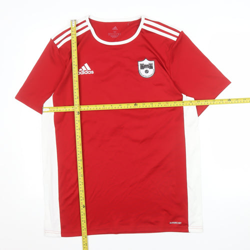 Adidas Men's Red Football Jersey AEROREADY T-Shirt Size M