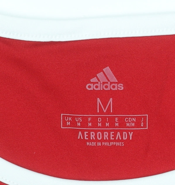 Adidas Men's Red Football Jersey AEROREADY T-Shirt Size M