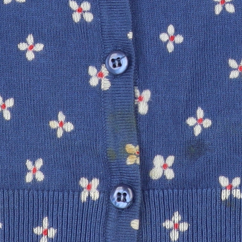 M&Co Womens Blue Floral Knit Cardigan Size 12 Regular Fit